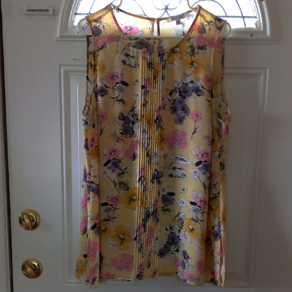 Floral Sleeveless Top - Yellow, Pink, Purple